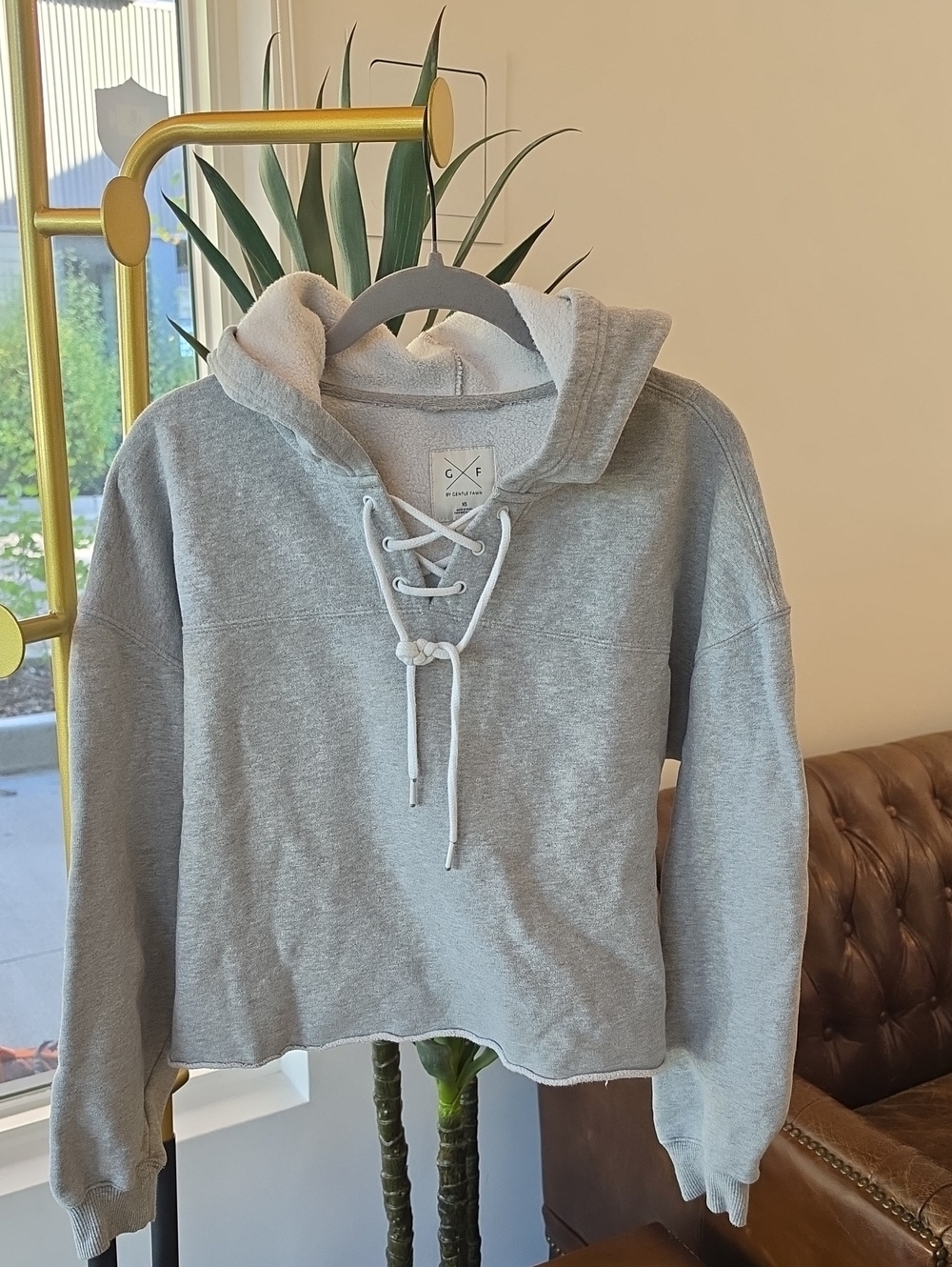 Gentle Fawn Lace-Up Cropped Hoodie